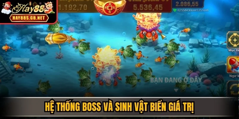 Hệ thống boss và sinh vật biển giá trị