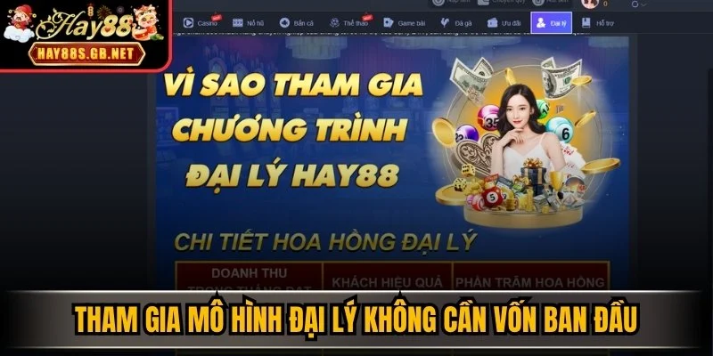 Tham gia mô hình đại lý không cần vốn ban đầu