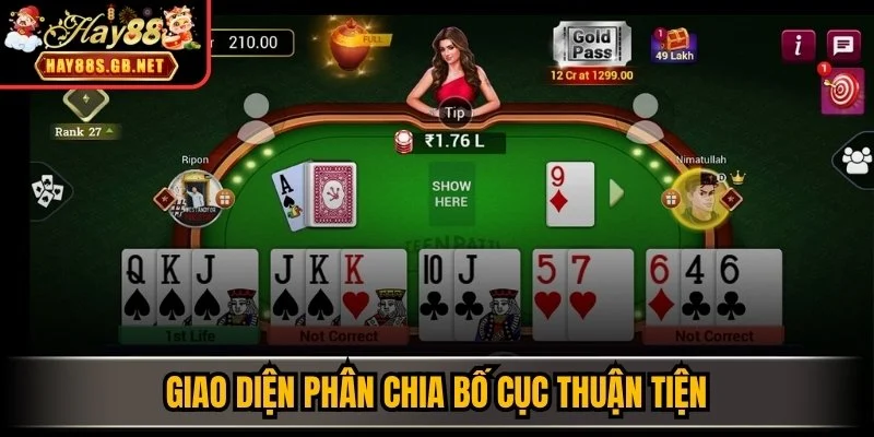 Giao diện phân chia bố cục thuận tiện