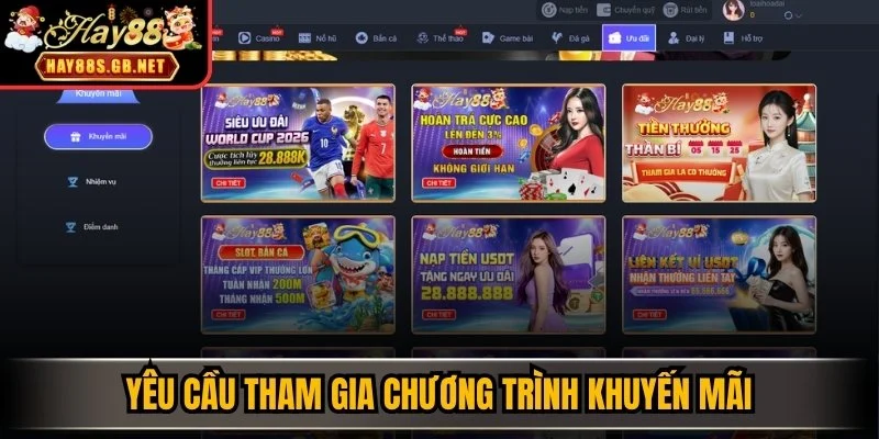 Yêu cầu tham gia chương trình