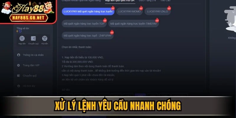 Xử lý lệnh yêu cầu nhanh chóng