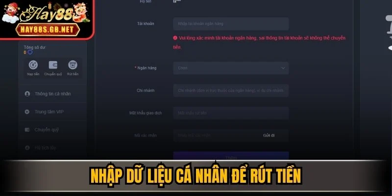 Nhập dữ liệu cá nhân